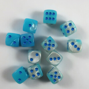 Chessex Gemini pearl turquoise-white D6 16mm Set
