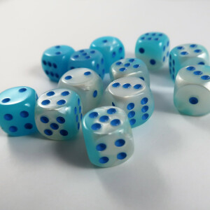 Chessex Gemini pearl turquoise-white W6 16mm Set