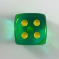 Chessex Gemini translucent green-teal/yellow W6 12mm