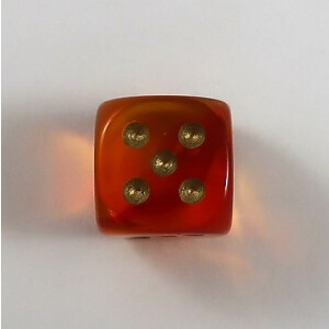 Chessex Gemini translucent red-yellow/gold D6 12mm